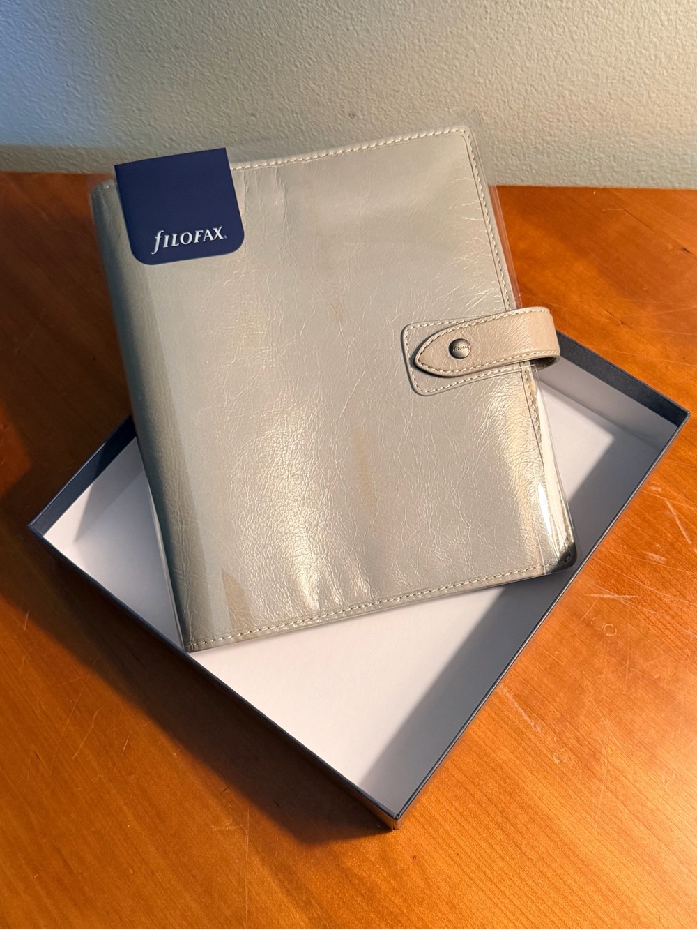 Filofax A5 Malden “Stone” Genuine Leather w/ Original Box